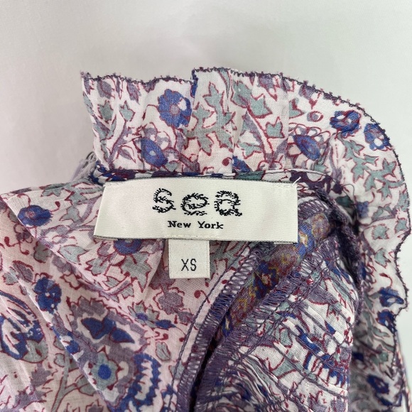 Sea New York Purple Floral Midi Dress Size Xtra Small - Picture 3 of 11